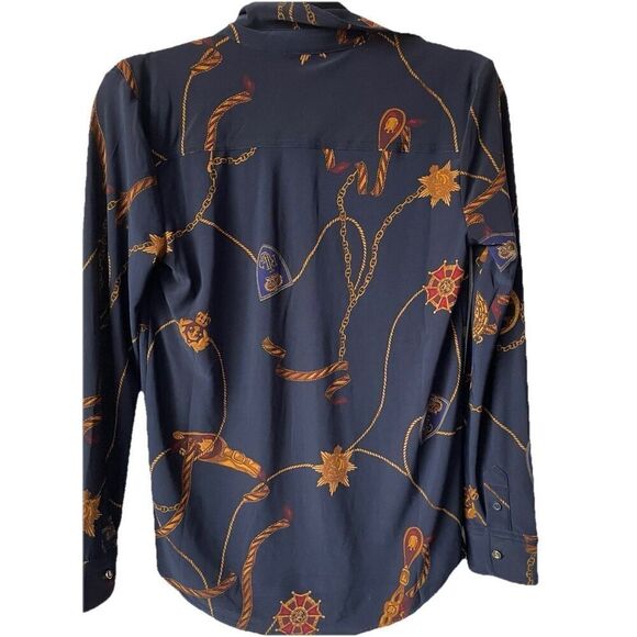 NEW Lauren Ralph Lauren Women's XSmall Medallion Print Button Up Shirt - Picture 7 of 7